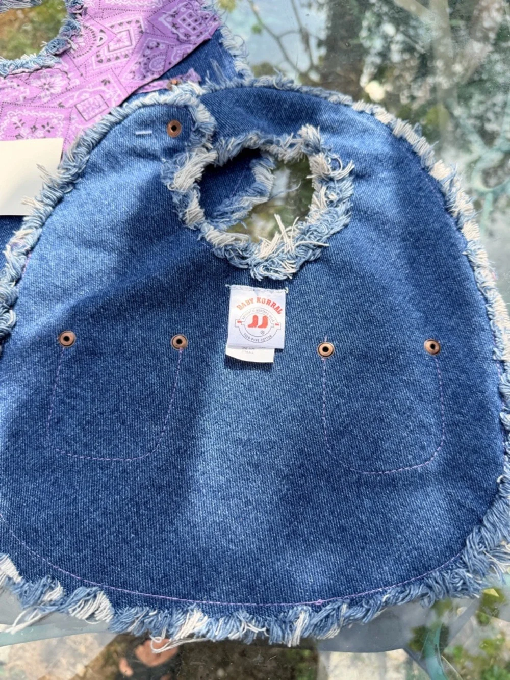 Western Baby Cowgirl Denim Bandana‎ Bib Set / Rodeo Outfit Photo Prop”
